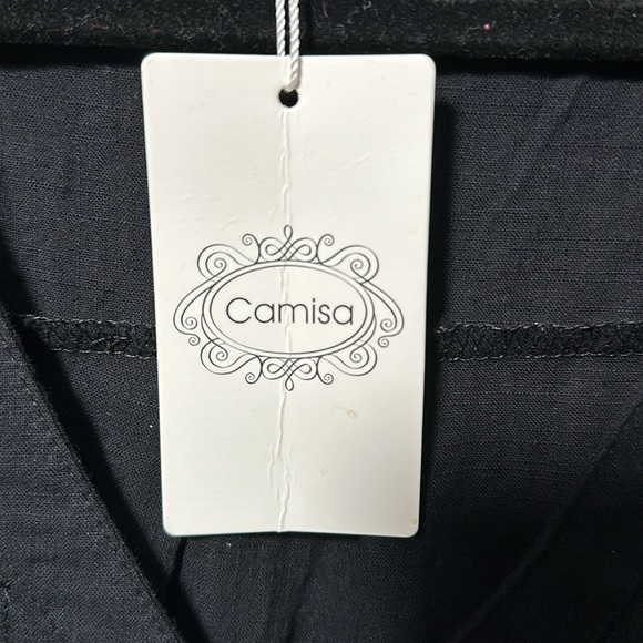 Black Lace Sleeve Button Down Shirt Sz XL NWT - Picture 6 of 6